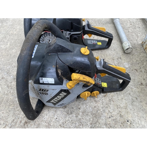 357 - 3 X TITAN CHAINSAW ENGINES  NO VAT