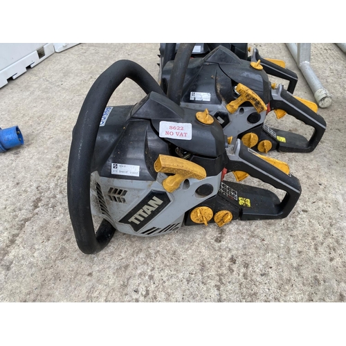 357 - 3 X TITAN CHAINSAW ENGINES  NO VAT