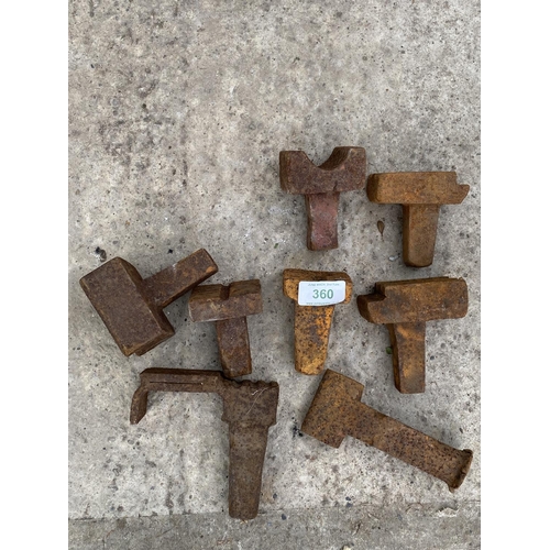 360 - 8 X BLACKSMITH ANVIL TOOLS  NO VAT