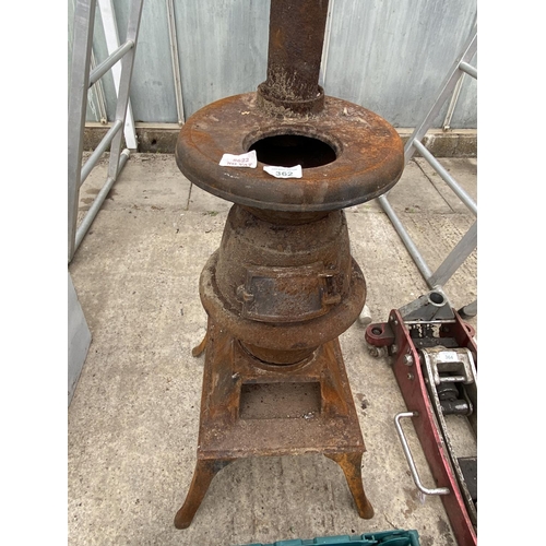 362 - CAST IRON LOG BURNER  NO VAT