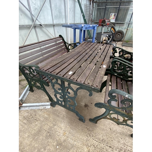 385 - VINTAGE CAST IRON TABLE AND CHAIRS  NO VAT