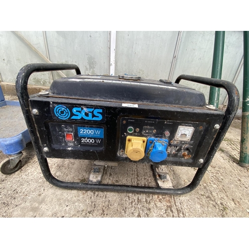 389 - SGS  GENERATOR 11OV + 240V  NO VAT