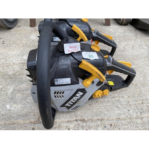 89 - 2 TITAN CHAINSAW ENGINES  NO  VAT