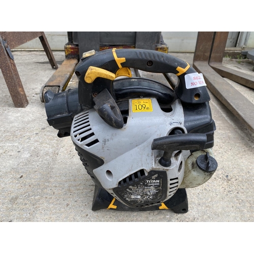 93 - 2 TITAN PETROL LEAF BLOWERS   NO  VAT