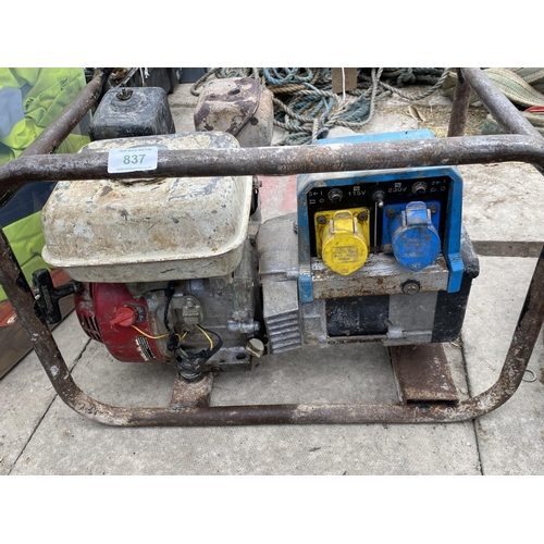 837 - WORKING HONDA GENERATOR - NO VAT