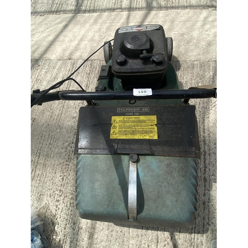 851 - HAYTER  HARRIER 48 PETROL  LAWN MOWER GOOD WORKING ORDER  NO VAT