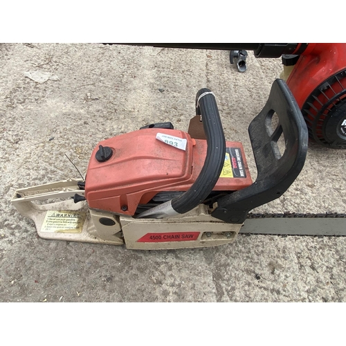 893 - BLOWER AND CHAINSAW  NO VAT