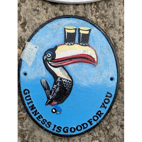 906 - GUINNESS TOUCAN CAST IRON SIGN  +  VAT