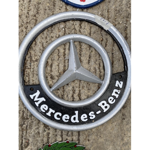 909 - CAST IRON MERCEDES-BENZ WALL PLAQUE/SIGN  +  VAT