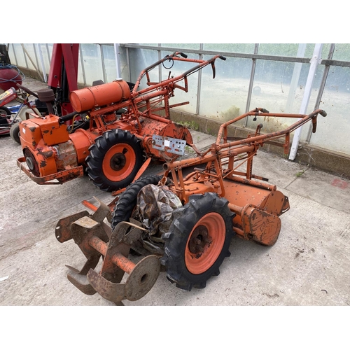 117 - 2 HOWARD  GARDEN ROTOVATORS ONE A GOOD RUNNER THE OTHER FOR SPARES PLUS SPARES NO VAT