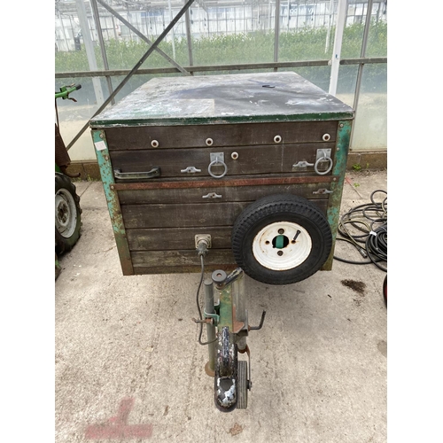 124 - A SMALL CAR TRAILER THE VENDOR STATES THAT IT IS NEED OF SOME TLC BUT WILL MAKE A GOOD TRAILER ! NO ... 