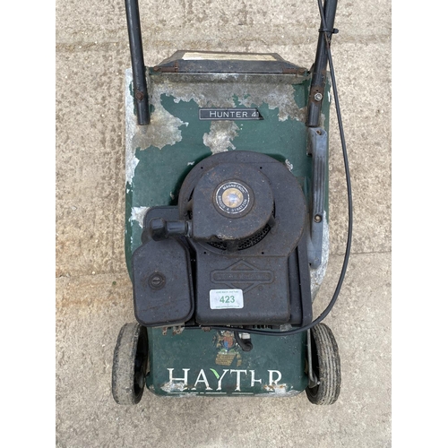 423 - PETROL HAYTER LAWNMOWER  NO VAT