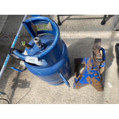 463 - AIR PRESSURE CYLINDER & AXLE STAND NO VAT