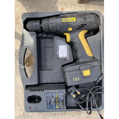 465 - MCKELLOR 18 VOLT DRILL NO VAT