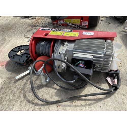 522 - A CLARKE STRONG ARM WINCH NO VAT