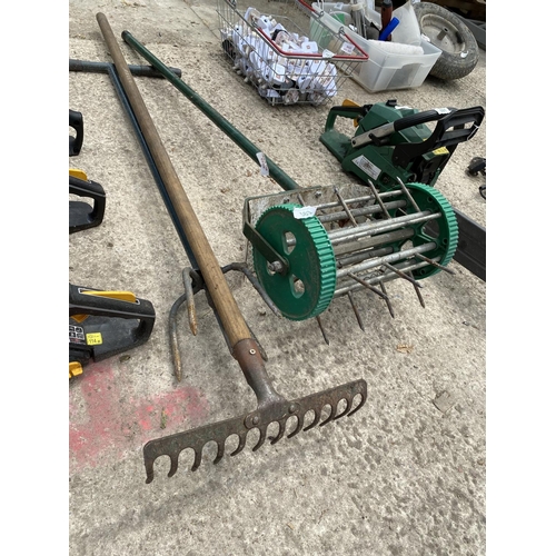 563 - 3 LAWN AIRIATOR, RAKES  NO VAT