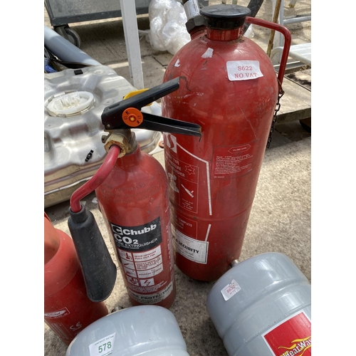 578 - 6  FIRE EXTINGUISHERS AND TANKS  NO VAT