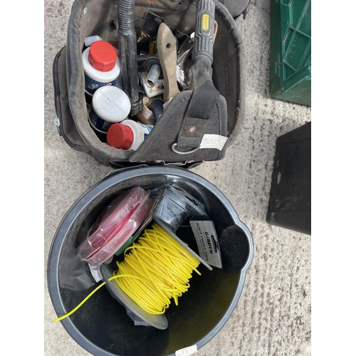 623 - BAG OF TOOLS X 2, BUCKET OF TOOLS X 1  NO VAT