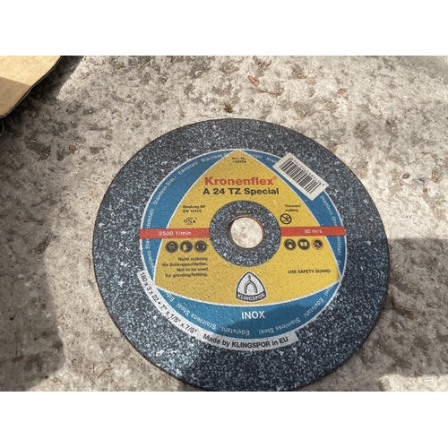 696 - TWO AS NEW KLINGSPOR CUTTING OFF WHEELS NO VAT