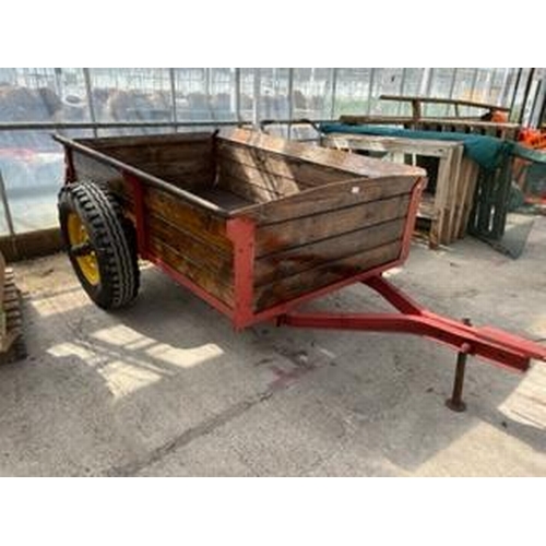 139 - A VINTAGE 2 WHEEL TRACTOR DRAWN CART NO VAT