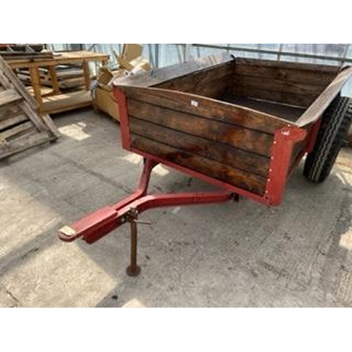 139 - A VINTAGE 2 WHEEL TRACTOR DRAWN CART NO VAT