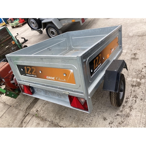 127 - ERDE CLASSIC 122 TIPPING TRAILER AS NEW NO VAT