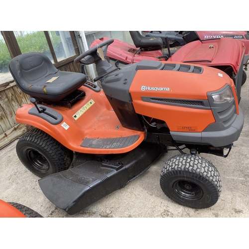 133 - HUSQVARNA LT151 RIDE ON MOWER NEW TYRES KEY IN THE PAY OFFICE NO VAT