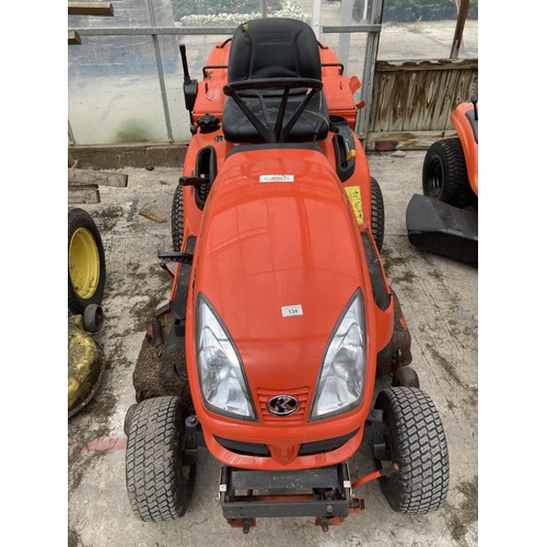 134 - KUBOTA GR1600 RIDE ON DIESEL MOWER + VAT