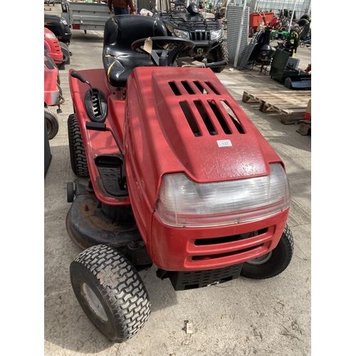 137 - MTD RIDE ON MOWER KEY IN THE PAY OFFICE + VAT