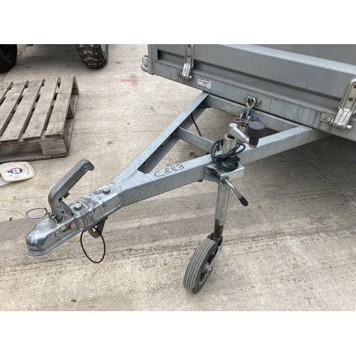 142 - 6X4 SINGLE AXLE TIPING TRAILER SERIAL NO SKEIR 195HAS000030  750KG WITH SPARE WHEEL  NO VAT