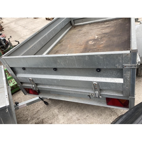 142 - 6X4 SINGLE AXLE TIPING TRAILER SERIAL NO SKEIR 195HAS000030  750KG WITH SPARE WHEEL  NO VAT