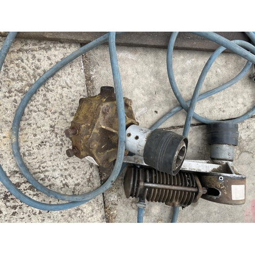 411 - A PTO COMPRESSOR, PTO PUMP AND A VINTAGE HAY KNIFE NO VAT