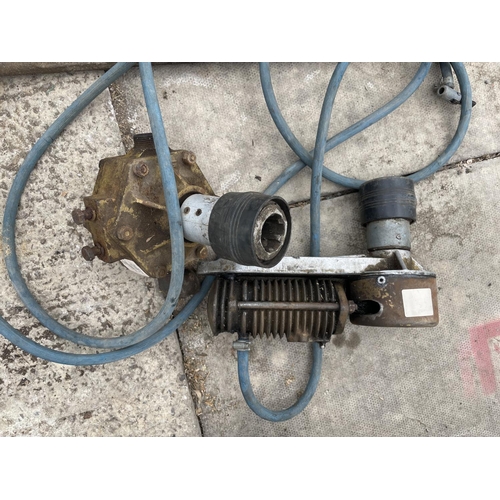 411 - A PTO COMPRESSOR, PTO PUMP AND A VINTAGE HAY KNIFE NO VAT