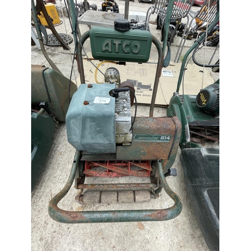 470 - AN ATCO COMMODORE B14 PETROL CYLINDER MOWER + VAT