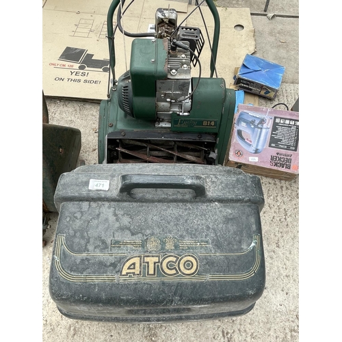 471 - AN ATCO ENSIGN B14 PETROL CYLINDER MOWER NO VAT