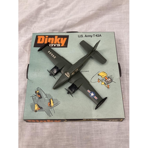 11 - A DINKY TOYS VINTAGE U.S ARMY T 42A PLANE IN ORIGINAL BLISTER PACK