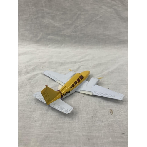 16 - A VINTAGE DINKY TOYS BELL POLICE HELICOPTER IN ORIGINAL BLISTER PACK AND A LINTOY PIPER NAVAJO IN OR... 