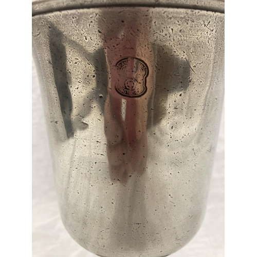 17 - A LARGE 19TH CENTURY PEWTER GOBLET WITH LONDON TOUCHMARKS