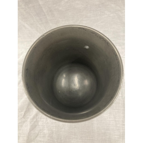 17 - A LARGE 19TH CENTURY PEWTER GOBLET WITH LONDON TOUCHMARKS