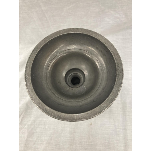17 - A LARGE 19TH CENTURY PEWTER GOBLET WITH LONDON TOUCHMARKS