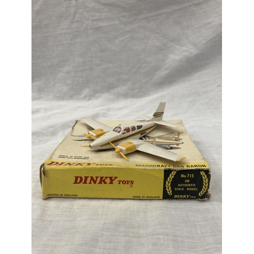 20 - A VINTAGE DINKY BEECHCRAFT C55 BARON IN ORIGINAL BOX