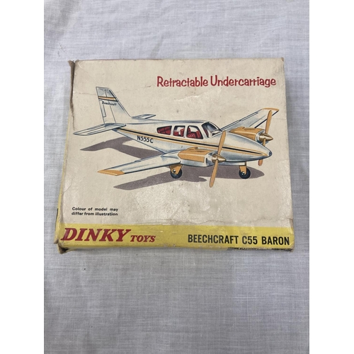 20 - A VINTAGE DINKY BEECHCRAFT C55 BARON IN ORIGINAL BOX
