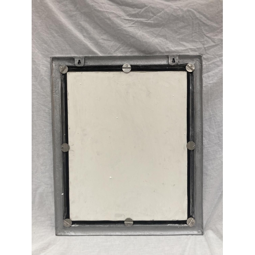 36 - A SILVER COLOURED 'ROLLS ROYCE' WALL MIRROR 50CM X 60CM