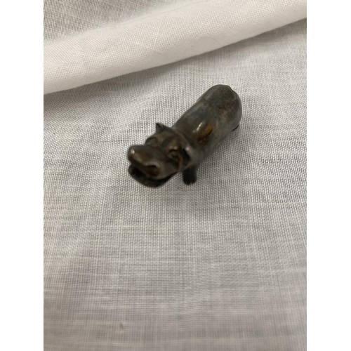 4 - A MARKED 925 SILVER HIPPO - LENGTH 4CM, HEIGHT 1.5CM