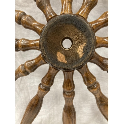 6 - A VINTAGE STYLE OAK CART WHEEL DIAMETER 73CM