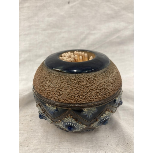 13 - A ROYAL DOULTON MATCH STRIKER AND TWO SMALLER ROYAL DOULTON EARLY 20TH CENTURY MATCH STRIKERS