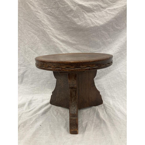 2A - A LATE 19TH CENTURY OAK TABLE/STOOL