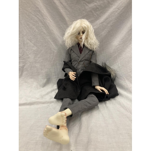 32 - A HIGHLY DETAILED GOTHIC STYLE DOLL IN THE ORIGINAL BOX WITH ACCESORIES BY DOLLZONE - HEIGHT APPROX ... 