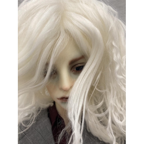 32 - A HIGHLY DETAILED GOTHIC STYLE DOLL IN THE ORIGINAL BOX WITH ACCESORIES BY DOLLZONE - HEIGHT APPROX ... 