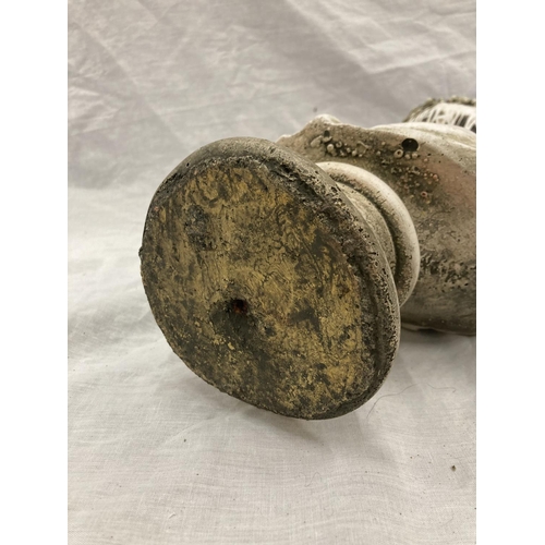 48 - A CONCRETE SCULPTURAL BUST OF THE VEILED MAIDEN - HEIGHT 37CM